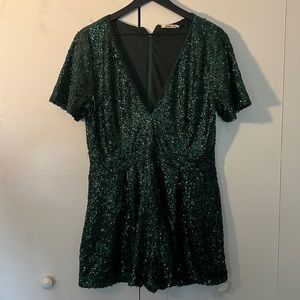 Emerald Sequin Romper